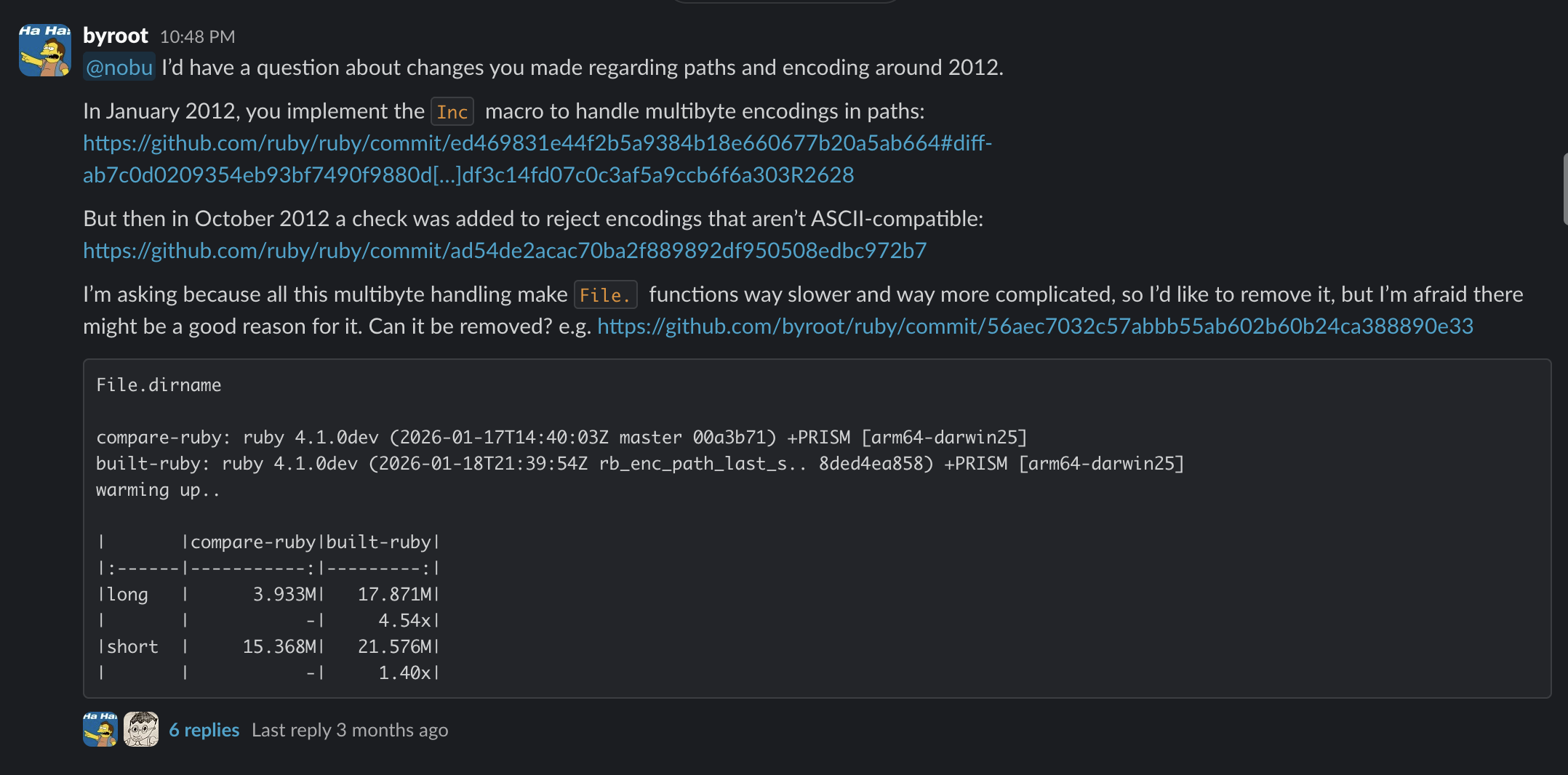 Aking nobu about the reason for multi-byte handling in path methods
